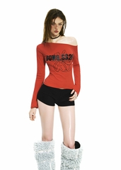 BONG One Shoulder Long Sleeves Top