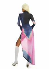 BONG Gradient High Neck Split Dress