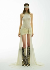 BONG Lace Wrapped Hips Split Dress