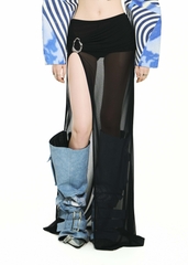 BONG Split Mesh Maxi Skirt