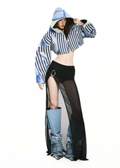 BONG Striped And Dots Oversized Jacket