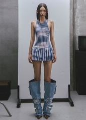 RAW Printed Tank Pleated Mini Dress