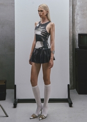 RAW Printed Tank Pleated Mini Dress