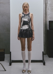 RAW Printed Tank Pleated Mini Dress