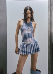 RAW Printed Tank Pleated Mini Dress