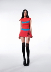 BB Blue Waist Split Side Skirt