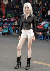 Sizzle Shirred Silk Shirt