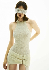 BONG Lace Wrapped Hips Split Dress