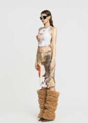 MAP Face Printed Cropped Top