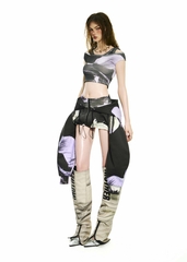 BONG Purple Blooms 2 in 1 Hoodie Skirt