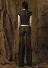 Mother Ruffle Flared Long Pants