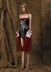 Mother Printed Strapless Dress