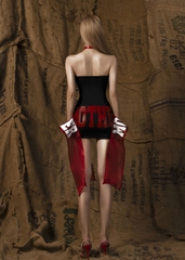 Mother Printed Strapless Dress