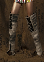 Mother Scratches Printed Cover Boots