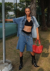 BigSize Short Sleeve Denim Shirt
