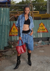 BigSize Short Sleeve Denim Shirt