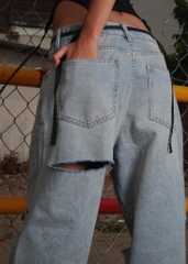 Destroyed Wide Leg Jeans