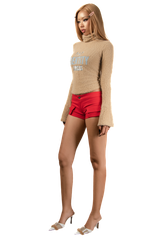 POP Embroidered Turtle Neck Mohair Sweater