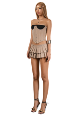 POP Striped Metal Clasps Corset