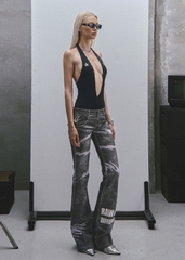RAW Stars Printed Deep V Neck Bodysuit