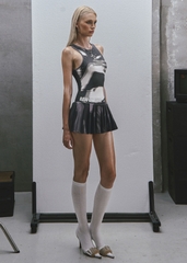 RAW Printed Tank Pleated Mini Dress