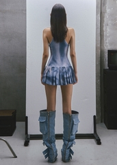 RAW Printed Tank Pleated Mini Dress