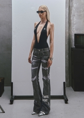 RAW Low Waist Printed Flared Jeans
