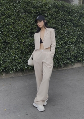 Pleated Wide Leg Trousers