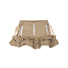 Bestie Ruffle Mini Zipper Line Skirt