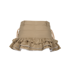 Bestie Ruffle Mini Zipper Line Skirt