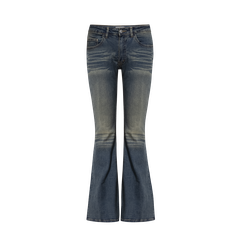BLUM - Low Rise Dirty Wash Flared Denim