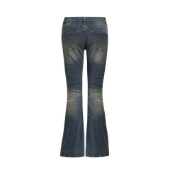 BLUM - Low Rise Dirty Wash Flared Denim