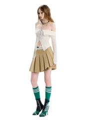 SG.S Texts Embroidered Pleated Wrap Skirt