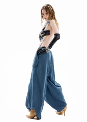 SG.S Washed Knitted Long Wide Pant