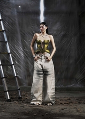 NONE Metalic Lace Up 3D Corset