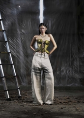 NONE Metalic Lace Up 3D Corset