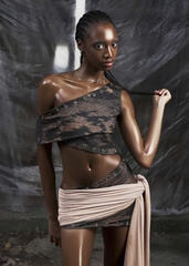 NONE One Shoulder Cut Out Wrapped Hips Dress
