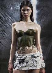 NONE Dirty Ruffle Sides Mini Skirt