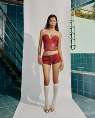 BAE Red Leather Short Pants