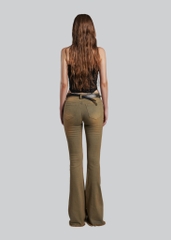 Medium Waisted Yellow Washed Flared Jeans