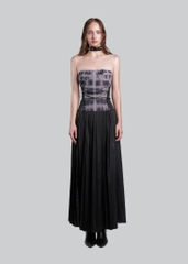 IUNU Drawstring Front Slit Pleated Dress
