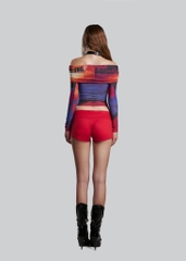 IUNU Off Shoulder Mesh Top