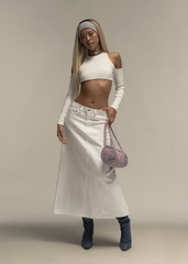 Triangle Shape Midi Denim Skirt