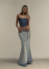 Flared Maxi Denim Skirt