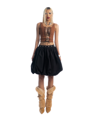 Puzzle Brown Belted Corset