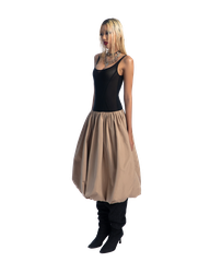 Puzzle Mesh Tank Bubble Midi Dress
