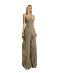Puzzle Double Breasted Strapless Jumpsuit