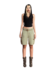 Puzzle Hood Sleeveless Mesh Top