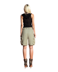 Puzzle Hood Sleeveless Mesh Top