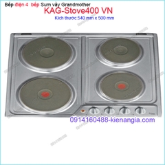Bếp 4 điện âm kính đen Grandmother Capri KAG-Stove400 VN